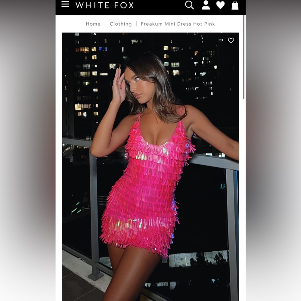 White fox Boutique hot pink dress